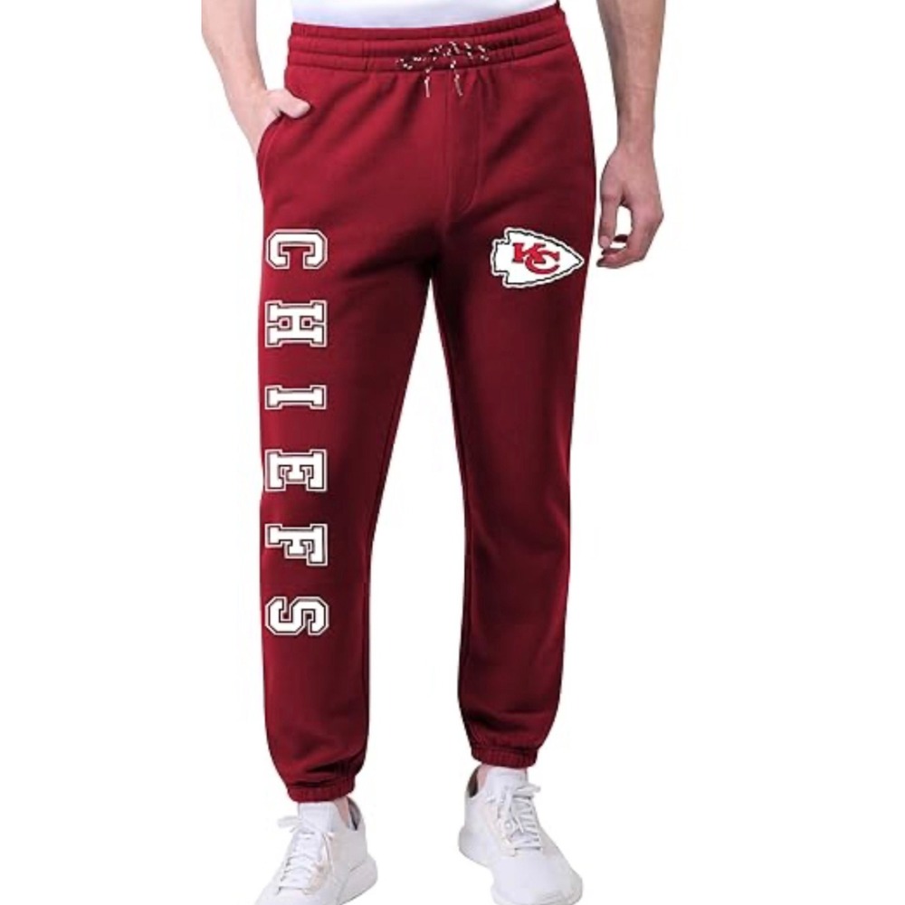NWT‎ Ultra Game NFL Mens Kansas City Chiefs Jogger Sweatpants Red Large